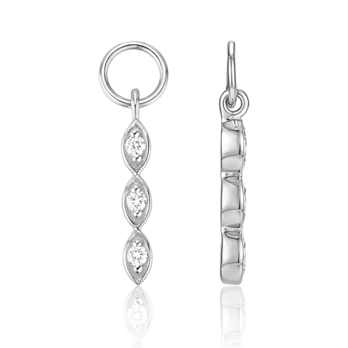 Petal Diamond Earring Charm/White Gold