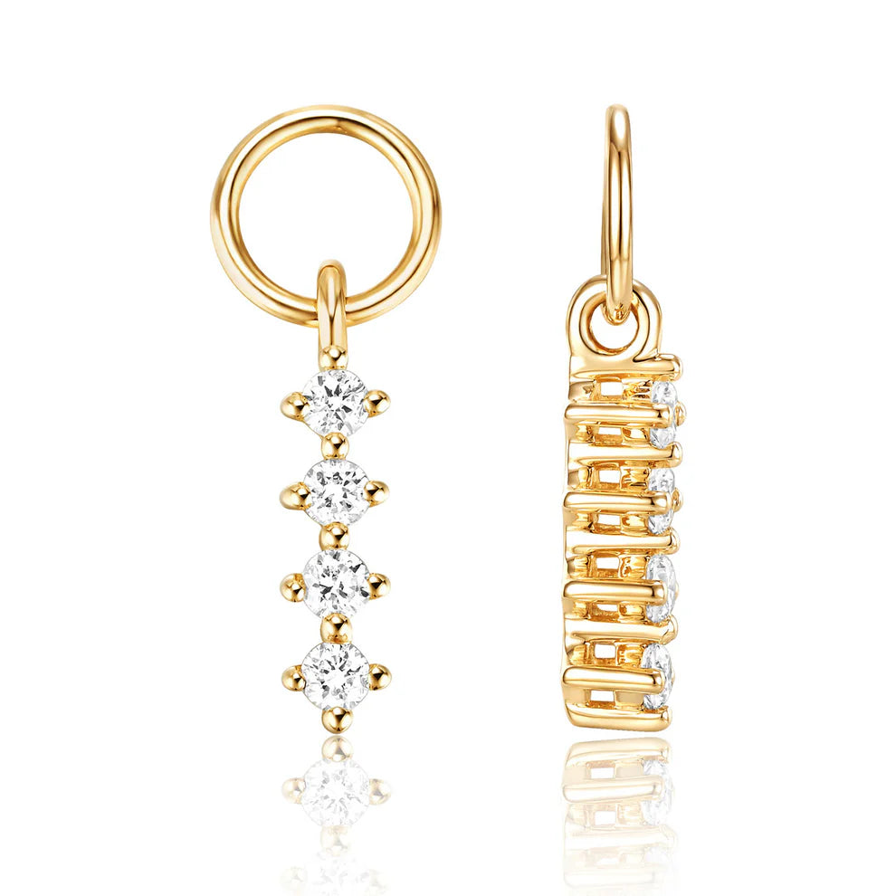 Mini Diamond Bar Charm/Yellow Gold