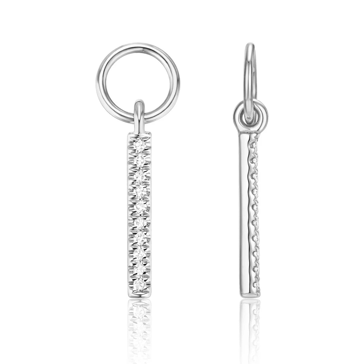 Long Diamond Bar Earring Charm