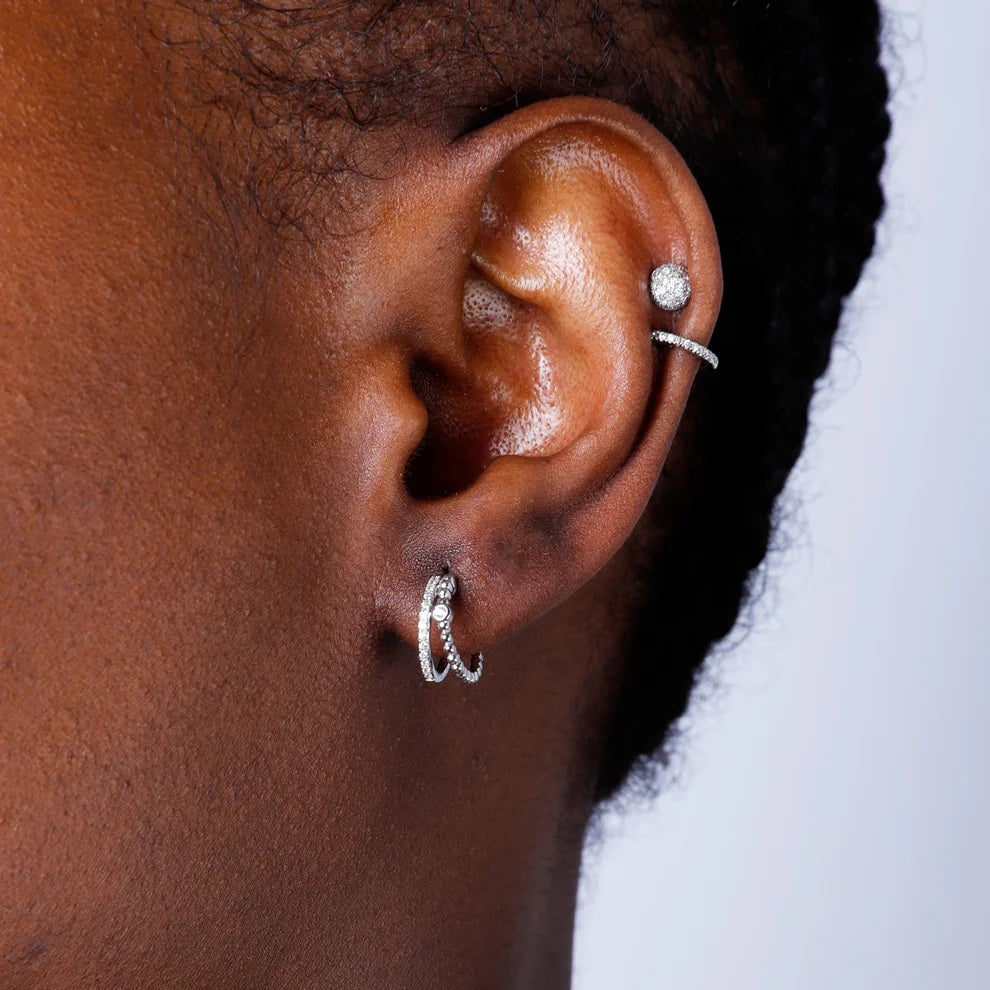 Blakely Beaded Double Hoops