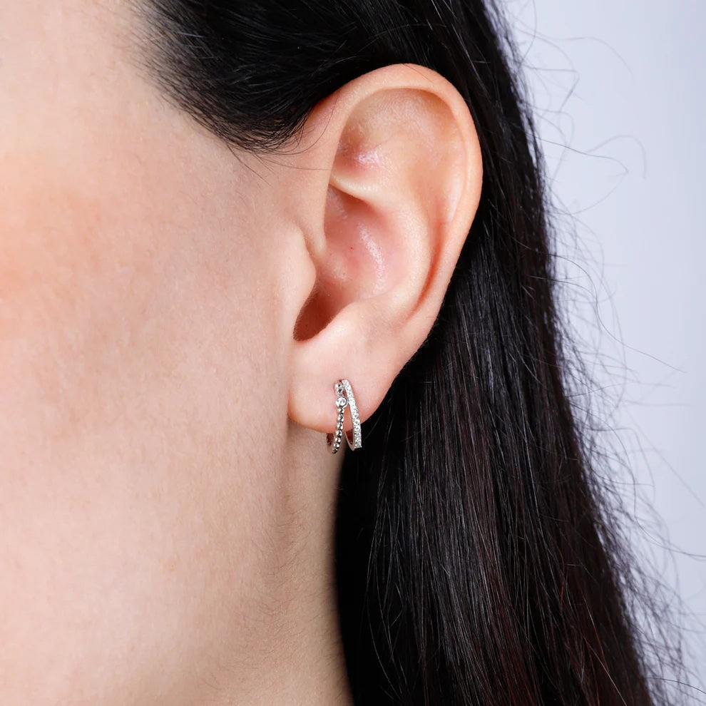 Blakely Beaded Double Hoops