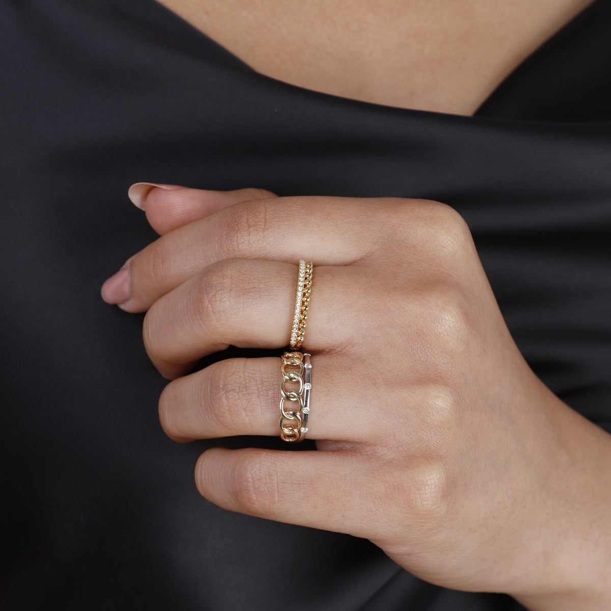 Tiara Gold Beaded Ring