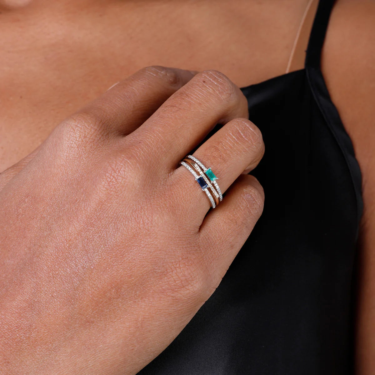 Luna Diamond Bar Ring