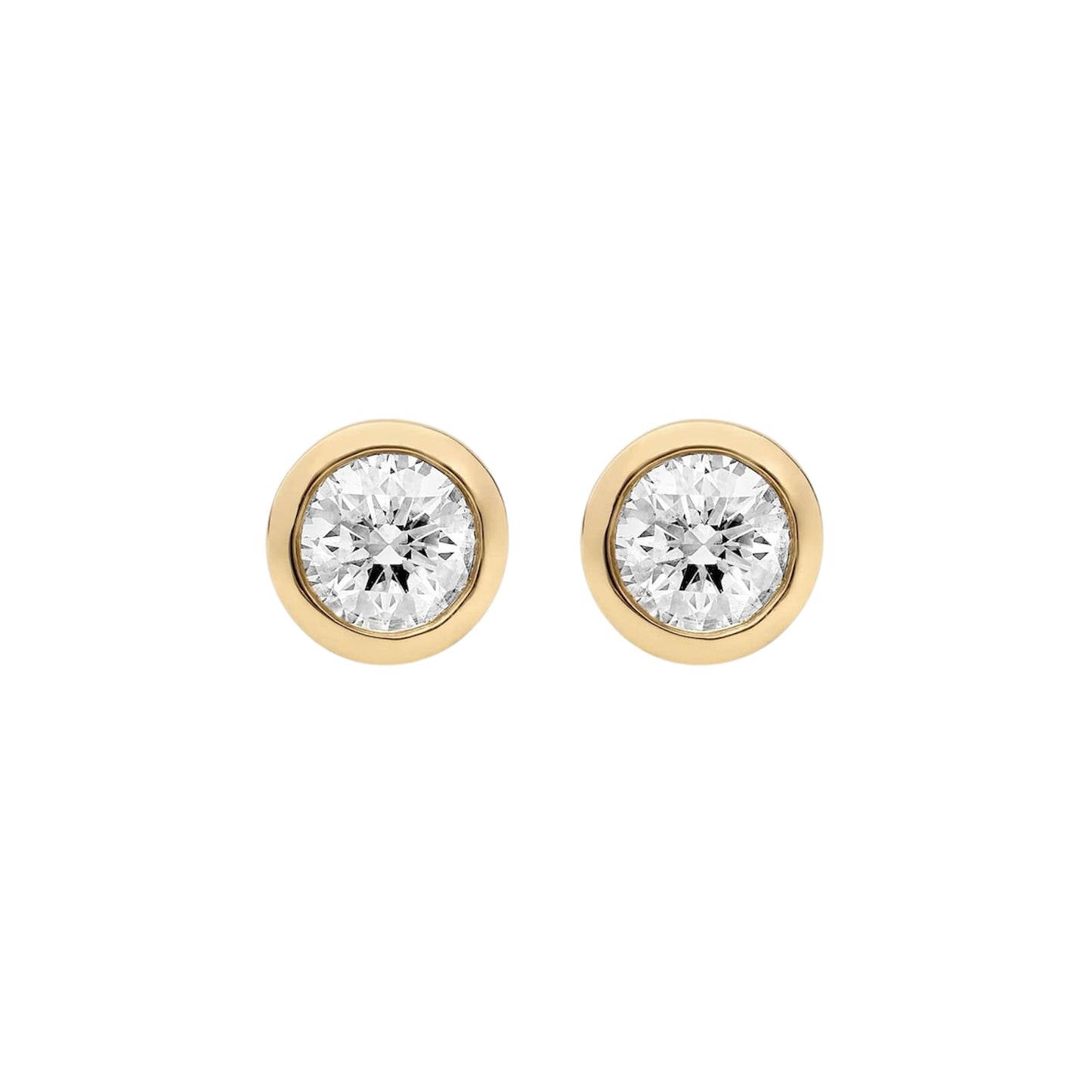 Bezel Lab Grown Round Diamond Studs