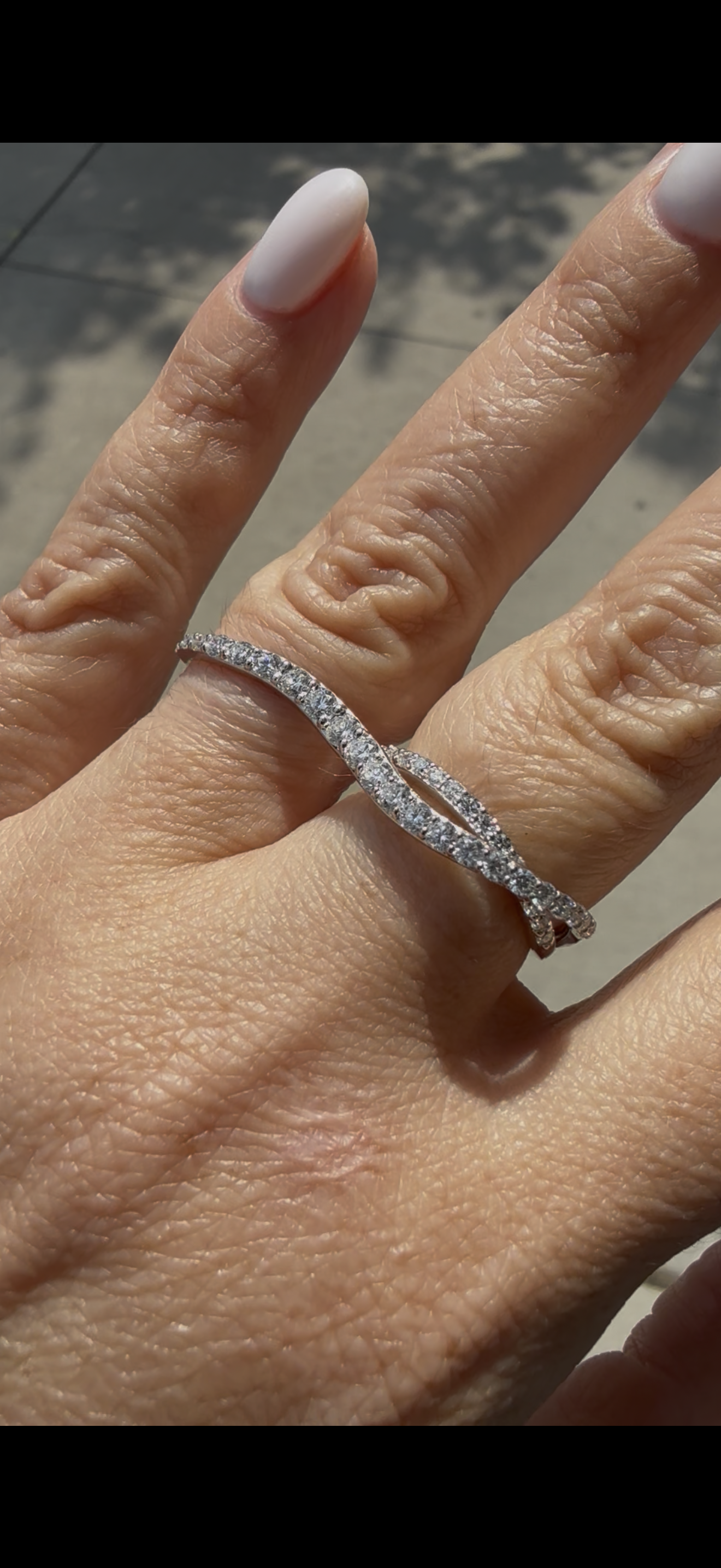 Diamond Wave Two finger Ring