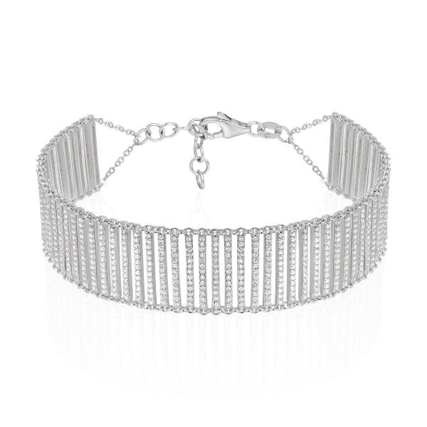 Glam Mesh Diamond Bracelet/White Gold