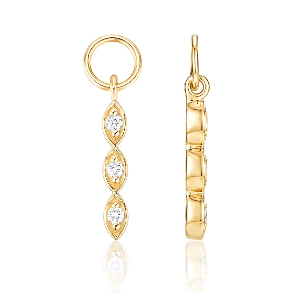 Petal Diamond Earring Charm/Yellow Gold