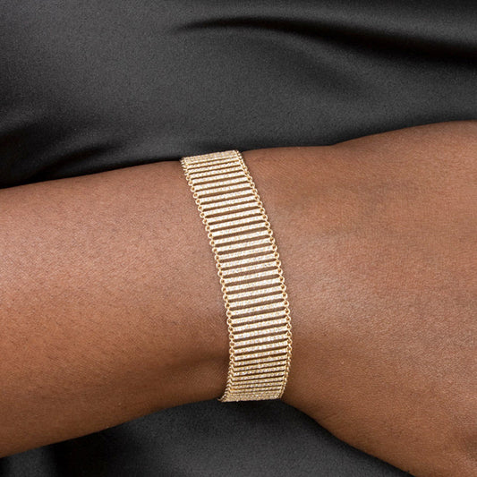 Glam Mesh Diamond Bracelet/Yellow Gold