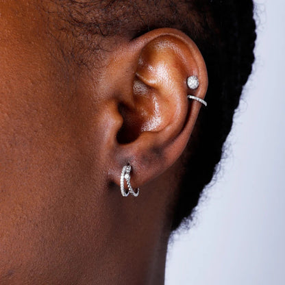 Blakely Beaded Double Hoops