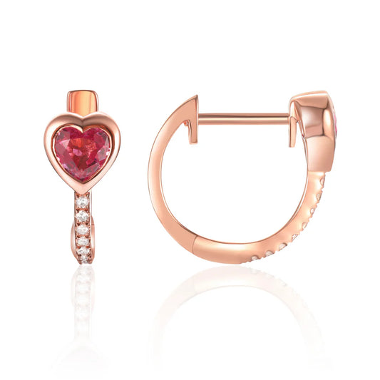 Halo Heart Huggies/Pink Sapphire