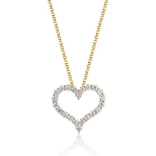 Diamond Heart Necklace/Yellow Gold