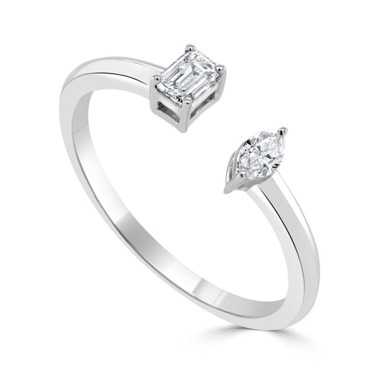 Emerald and Marquis Diamond Ring