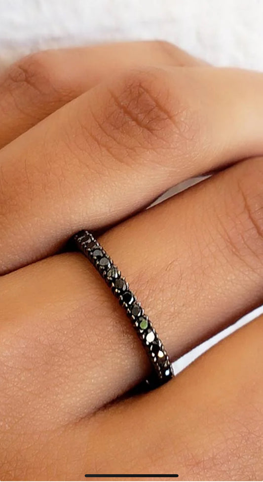 Black Diamond & Gold Eternity Band