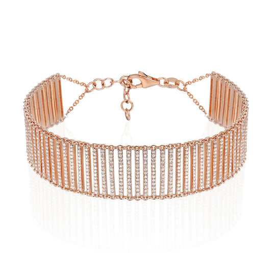 Glam Mesh Diamond Bracelet/Rose Gold