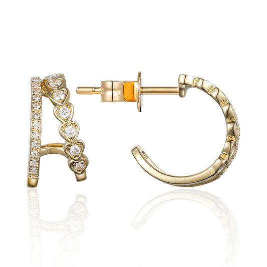 Double Love Diamond Hoops