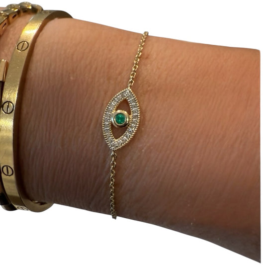 Emerald Evil Eye Bracelet