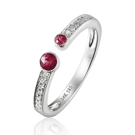 Natalia Two Stone Ring/Ruby