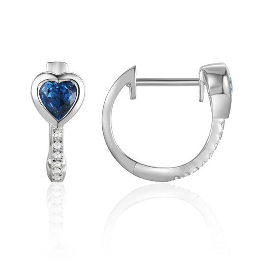 Halo Heart Huggies/Blue Sapphire