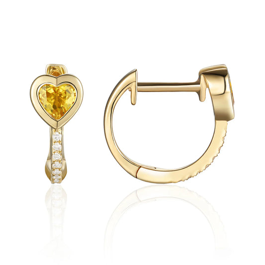 Halo Heart Huggies/Yellow Sapphire