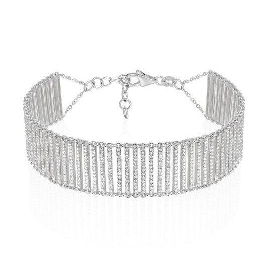 Glam Mesh Diamond Bracelet/White Gold