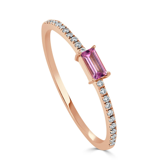 Avery Pink Tourmeline Baguette Ring