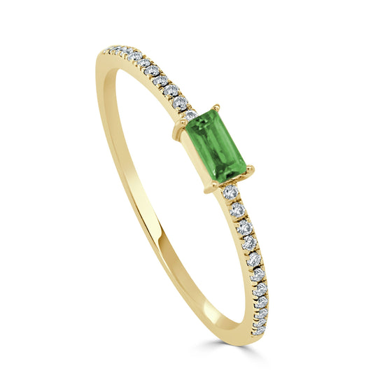 Avery Emerald Baguette Stacking Ring