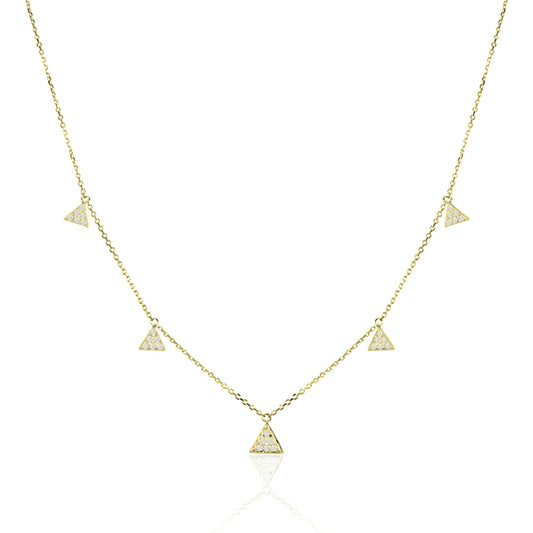 Lara Diamond Triangles Necklace