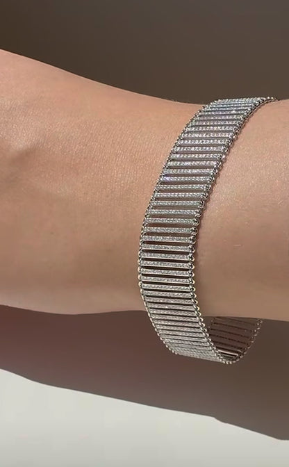 Glam Mesh Diamond Bracelet/White Gold